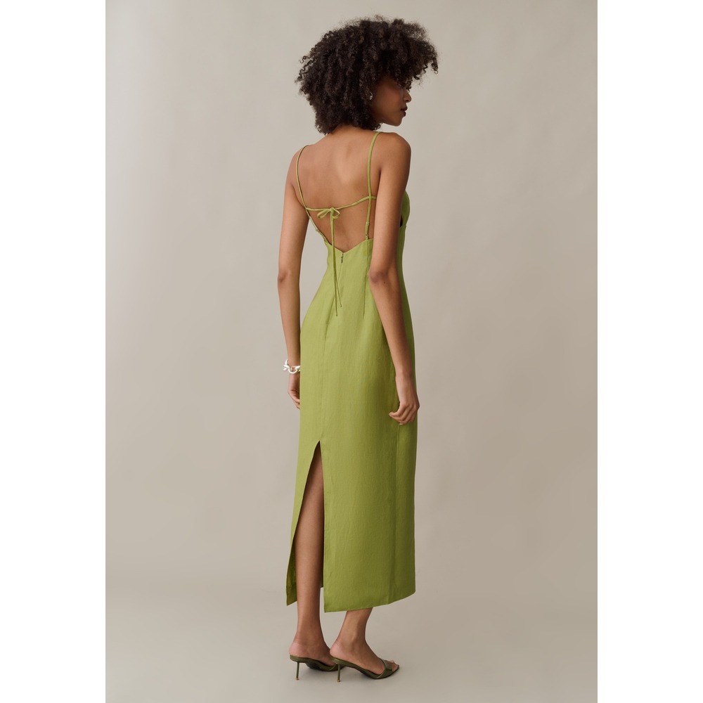 NWT o.p.t Indy Linen Dress in Grass Green - Size 6 - Picture 6 of 10